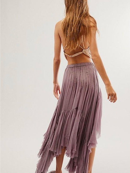Free People Dresses & Skirts - Free People Dusty Mauve High-Low Pleated Skirt